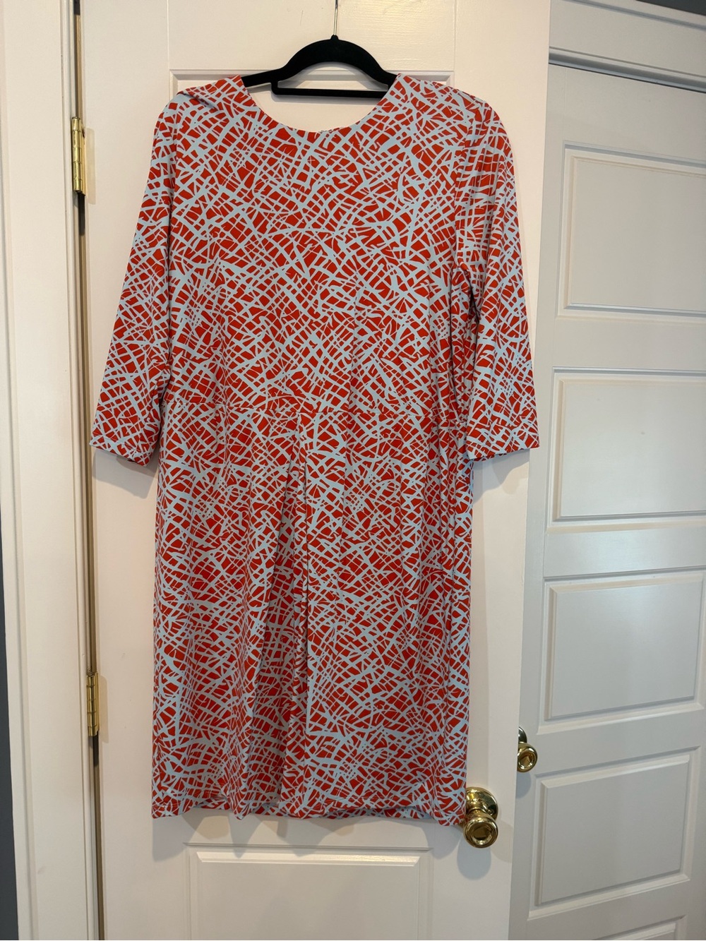 J. McLaughlin 3/4 length sleeve Catalina Cloth Orange and Blue Dress sz XL Dress